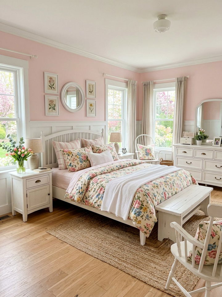 Pastel Pink Walls - 30 bedroom pink walls