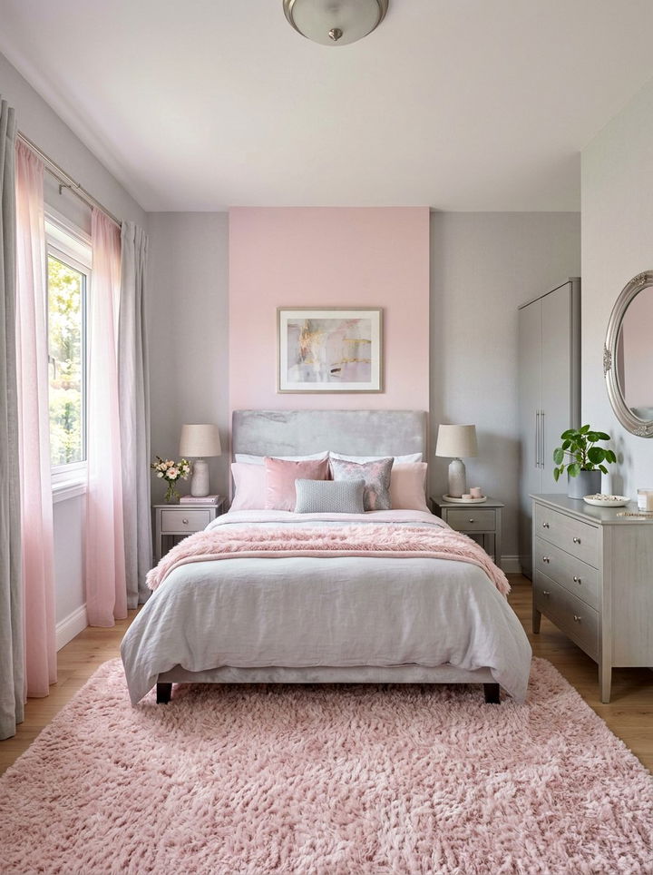 Pastel Pink and Light Gray Bedroom - 30 pink gray bedroom ideas