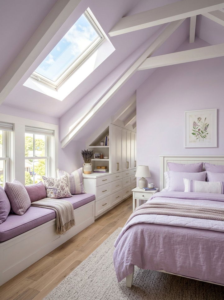 Pastel Purple Attic Bedroom - 30 pastel purple bedroom ideas