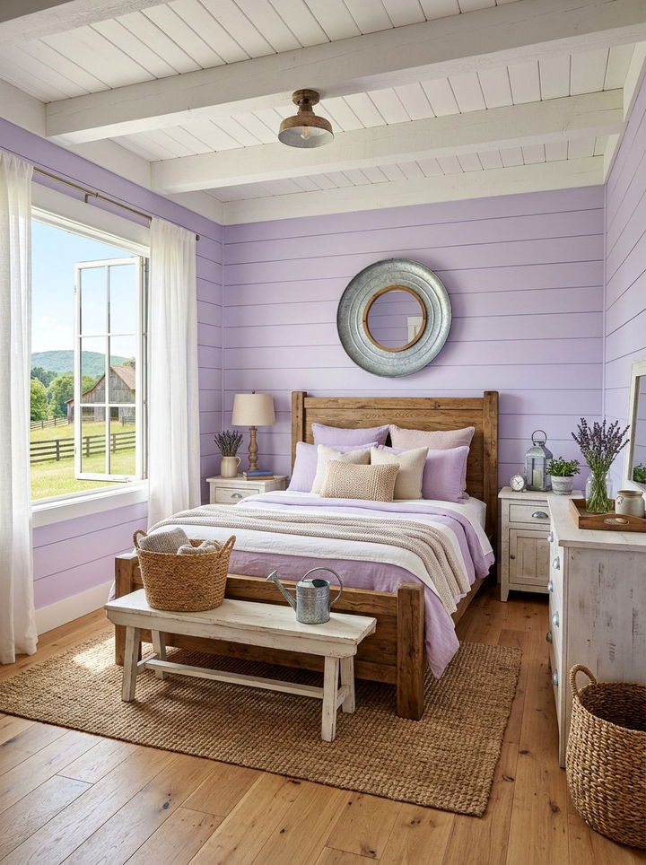 Pastel Purple Farmhouse Bedroom - 30 pastel purple bedroom ideas