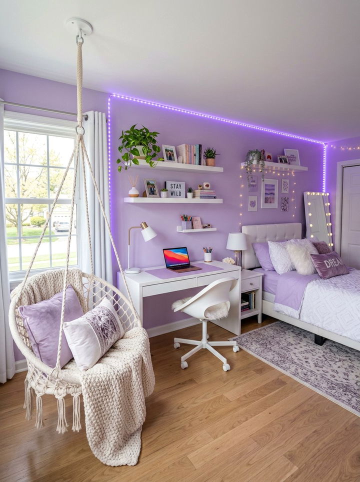 Pastel Purple Teenage Bedroom - 30 purple and white bedroom ideas