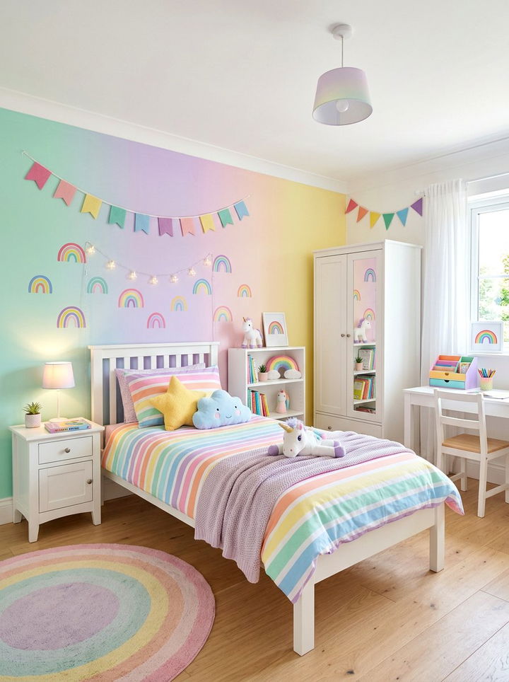 Pastel Rainbow Bedroom - 30 girls bedroom ideas