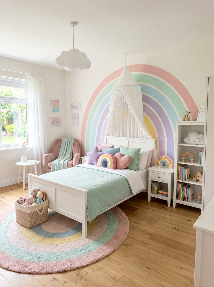 Pastel Rainbow Bedroom - 30 kids bedroom ideas