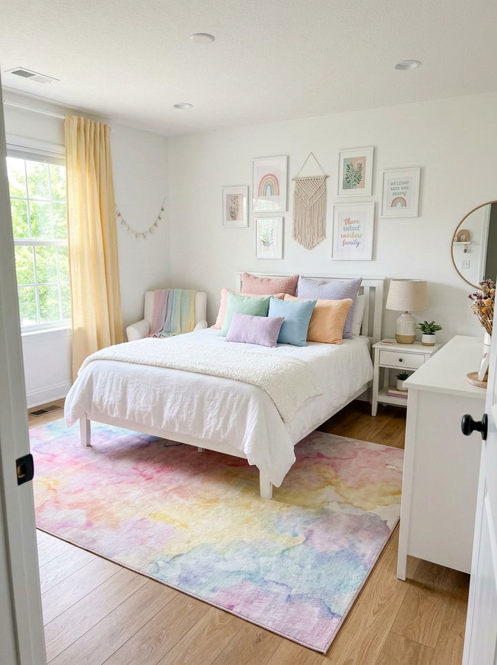 Pastel Rainbow Bedroom - 30 feminine bedroom ideas