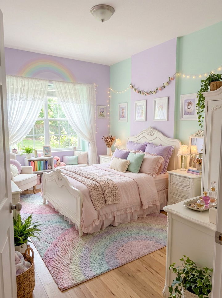 Pastel Rainbow Room - 30 rainbow bedroom ideas