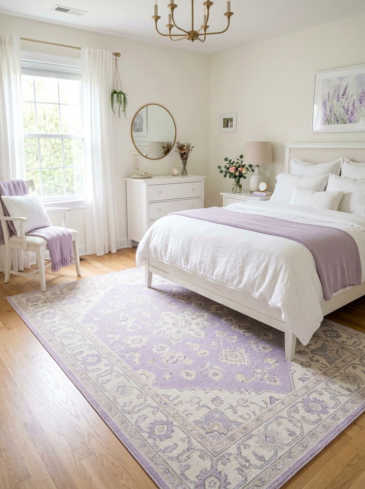 Pastel Toned Rug - 30 bedroom rug ideas