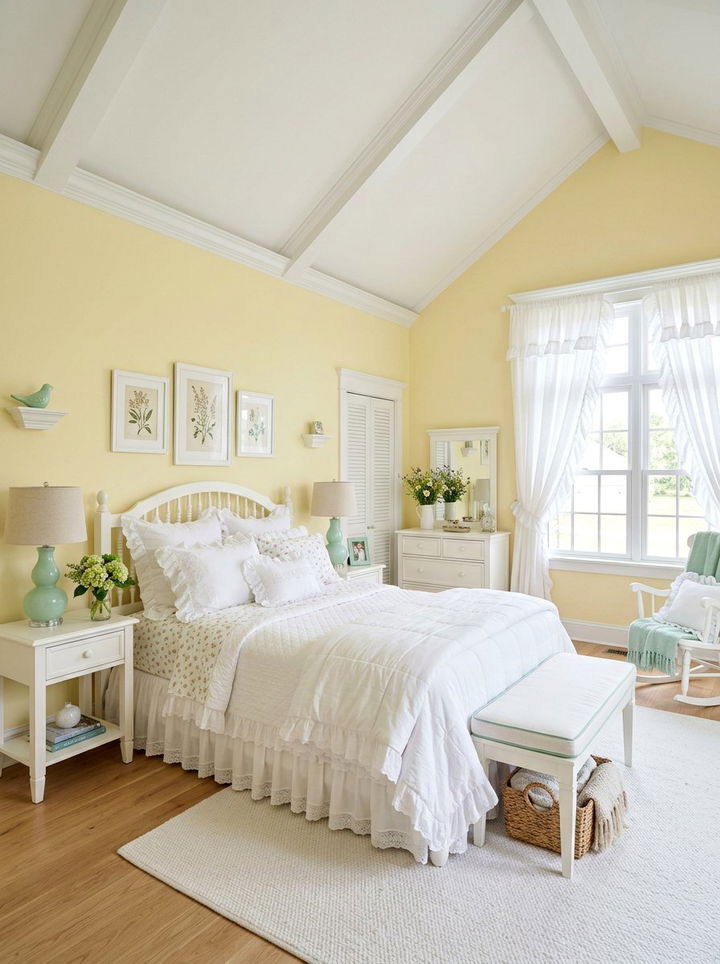 Pastel Yellow Bedroom - 30 yellow bedroom ideas