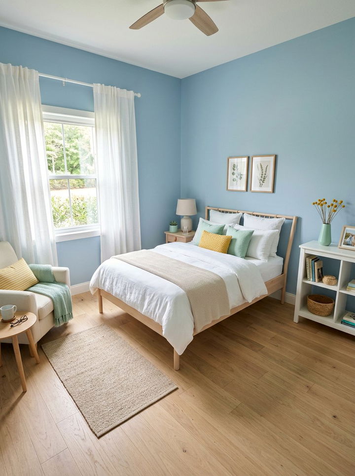 Pastel blue bedroom - 30 sky inspired bedroom color ideas