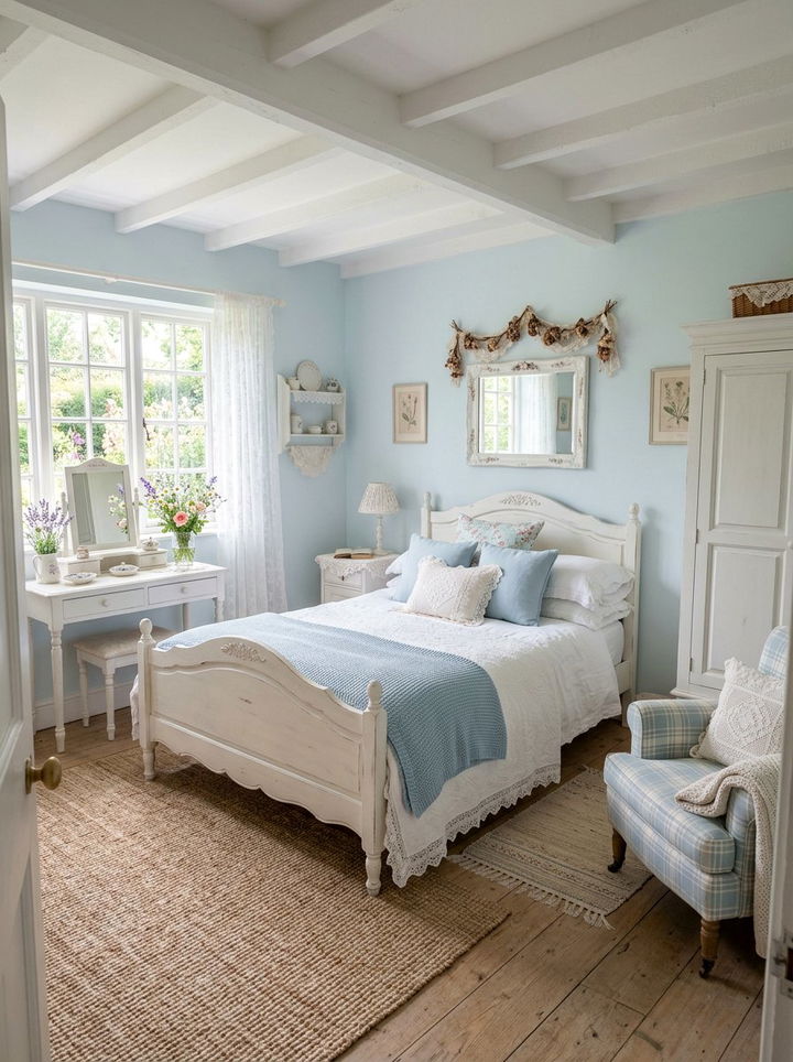 Pastel blue bedroom - 30 bedroom blue walls