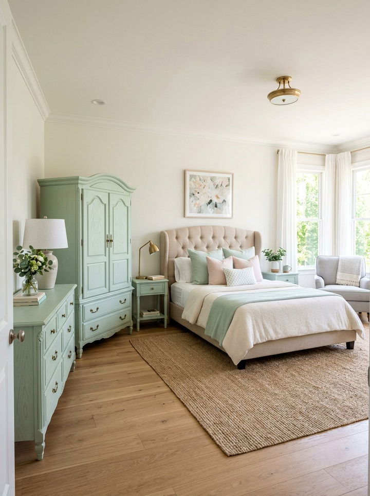 Pastel green bedroom furniture - 30 traditional green bedroom ideas