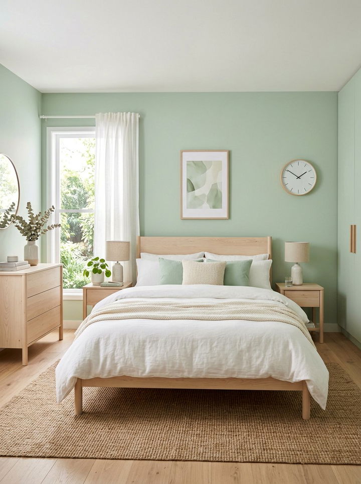 Pastel green bedroom style - 30 minimalist green bedroom ideas