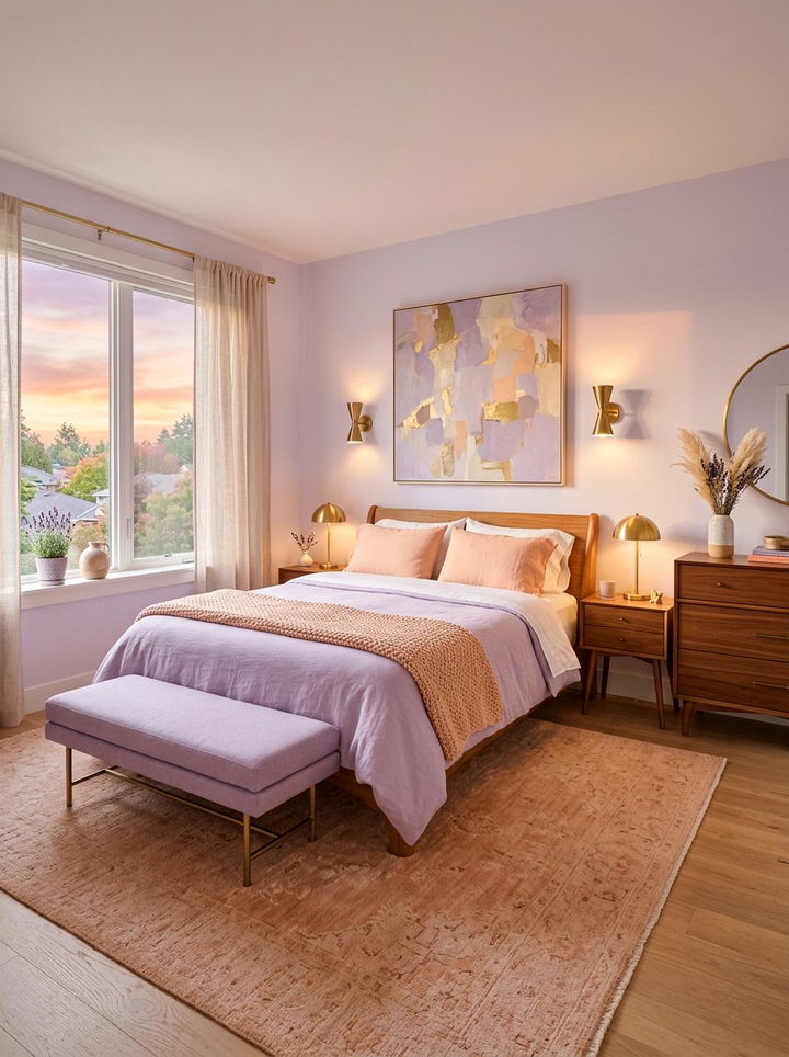 Pastel lavender and peach bedroom - 30 pastel lavender bedroom ideas