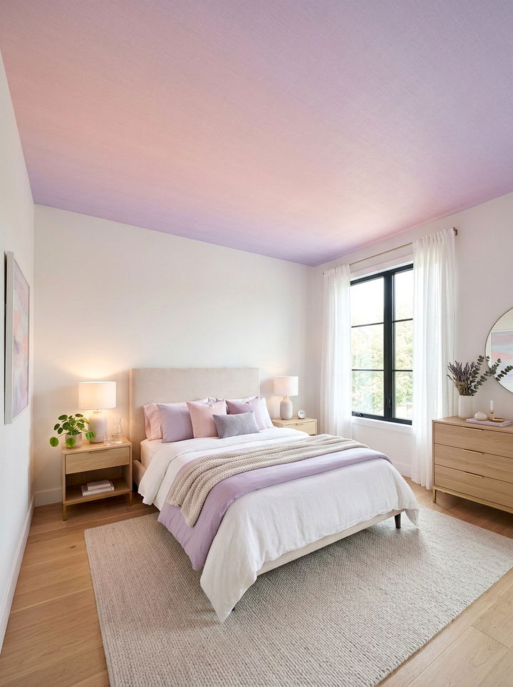 Pastel ombre ceiling wallpaper - 30 bedroom ceiling wallpapers