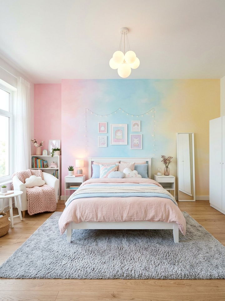 Pastel ombre wall bedroom - 30 bedroom ombre wall ideas