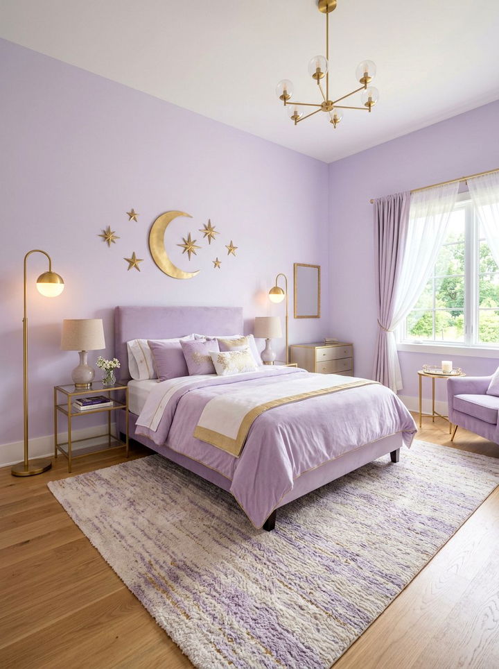 Pastel purple gold bedroom - 30 purple and gold bedroom color combo