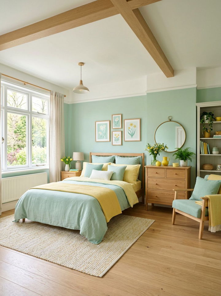 Pastel yellow and mint green bedroom - 30 pastel yellow bedroom ideas