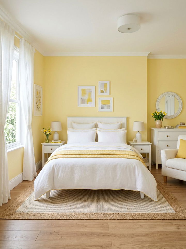 Pastel yellow and white bedroom - 30 pastel yellow bedroom ideas