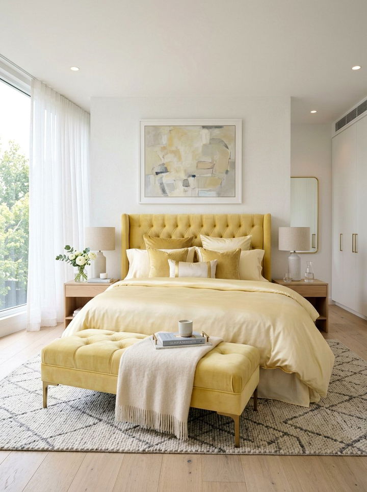 Pastel yellow velvet bedroom - 30 pastel yellow bedroom ideas