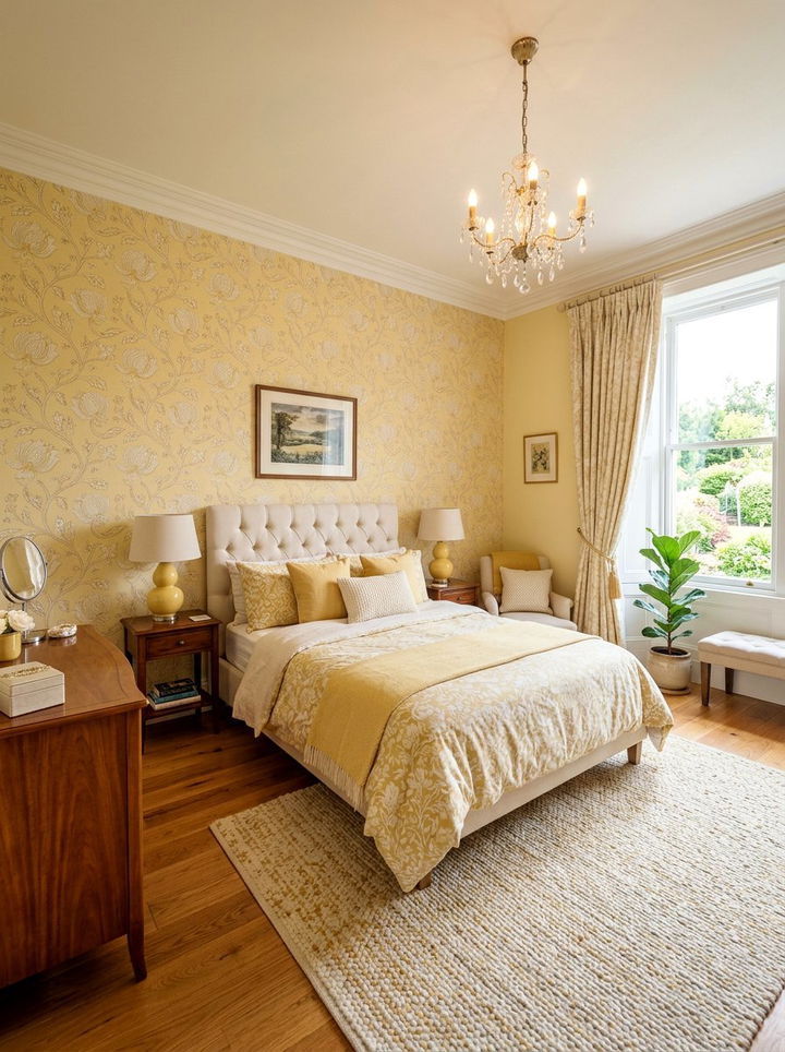 Pastel yellow wallpaper bedroom - 30 pastel yellow bedroom ideas