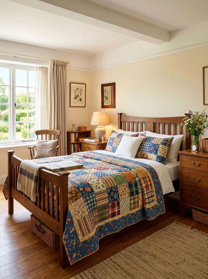Patchwork Cotton Quilt - 30 handmade bedroom ideas