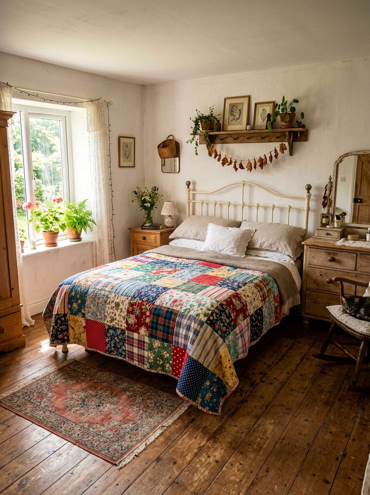 Patchwork quilt bedroom - 30 quilted bedroom ideas