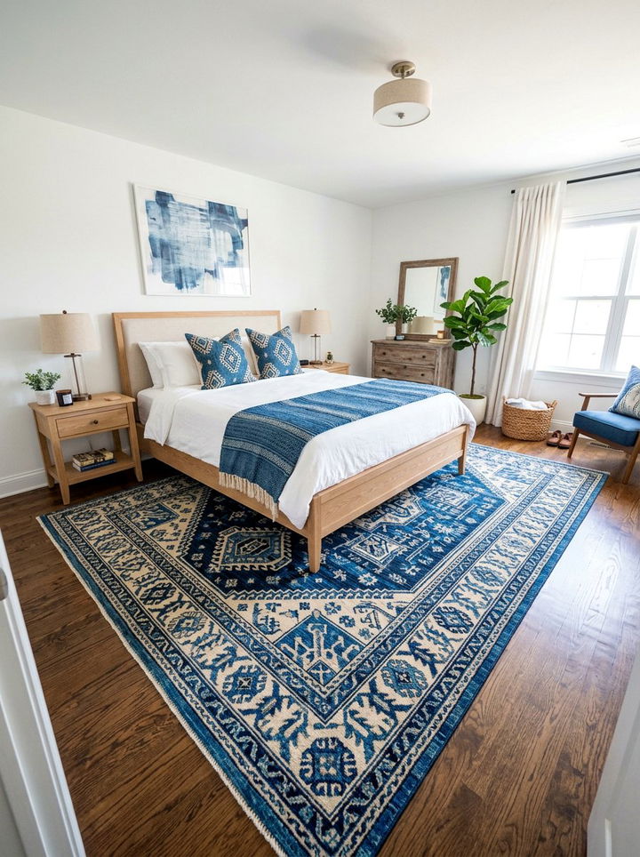 Patterned Area Rug - 30 bedroom refresh ideas