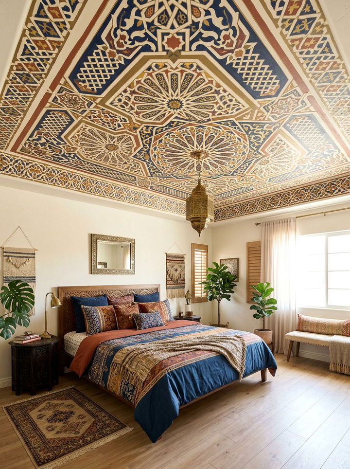 Patterned Ceiling - 30 bedroom ceiling designs
