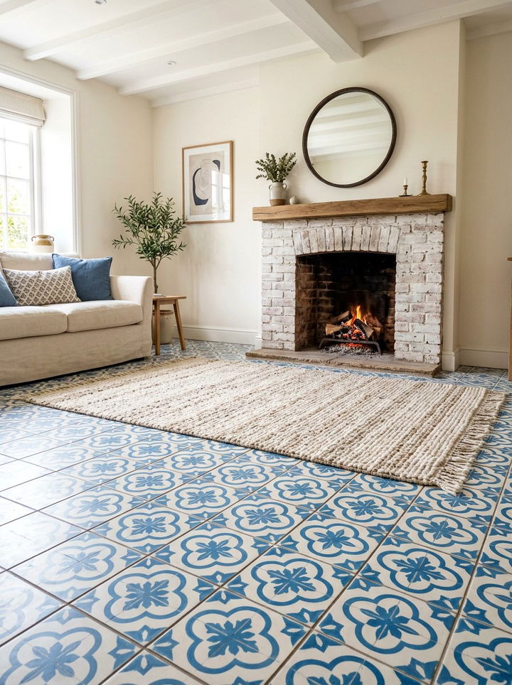 Patterned Cement Tiles - 30 Mexican bedroom ideas