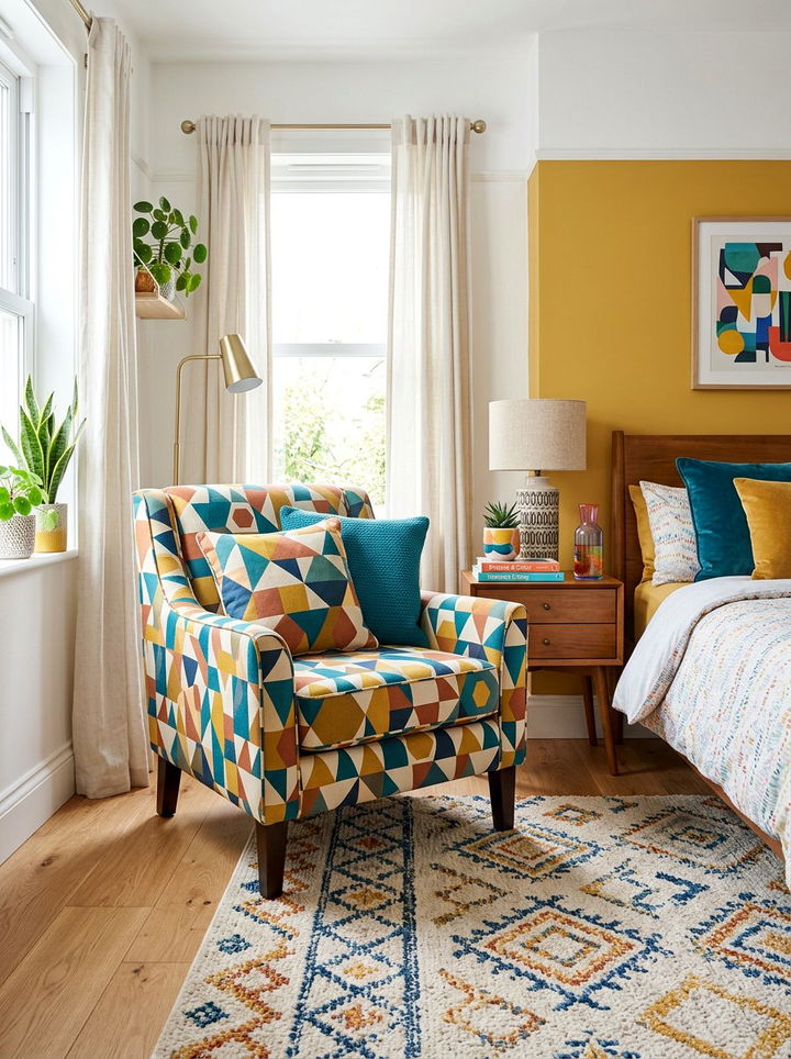 Patterned Fabric Chair - 30 bedroom accent chairs