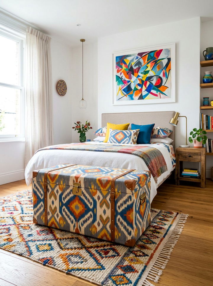 Patterned Storage Chest - 30 bedroom storage trunks