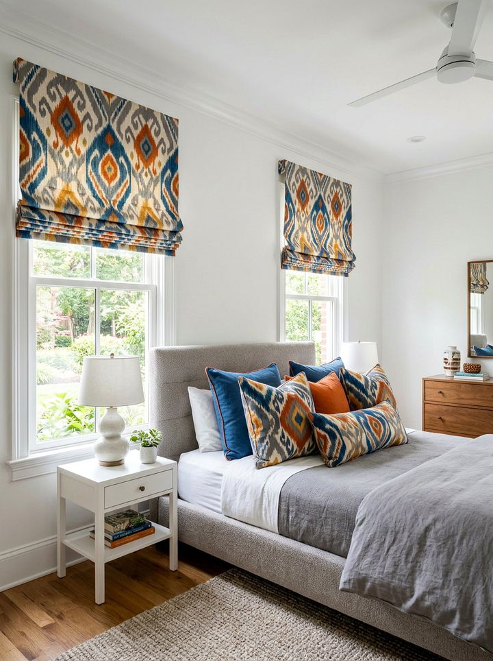 Patterned roman shades - 30 bedroom roman shades