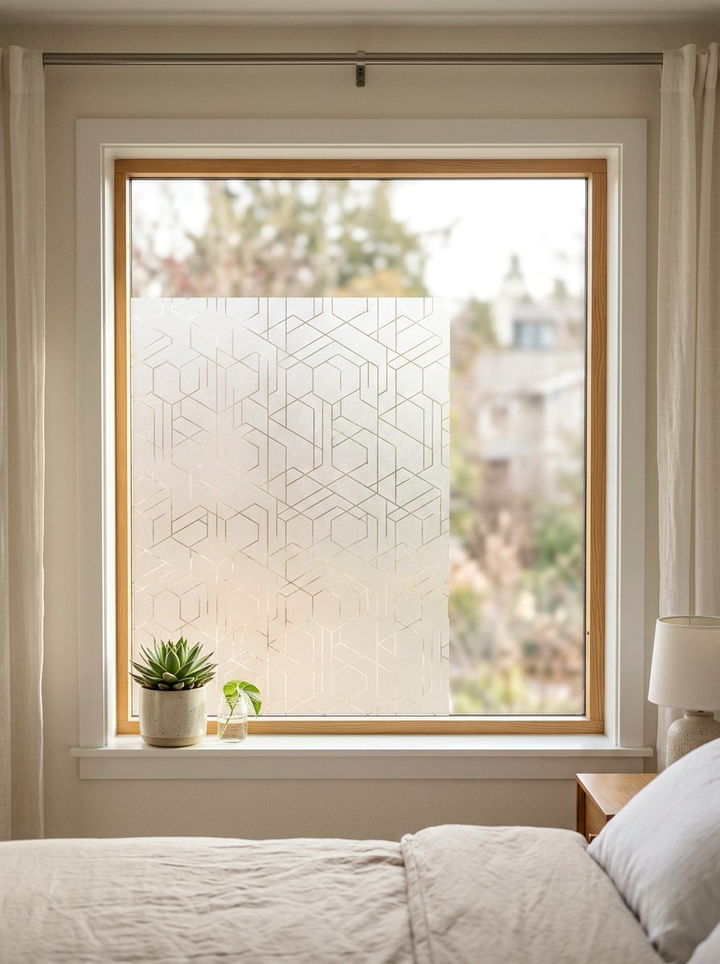 Patterned window film - 30 renter bedroom ideas