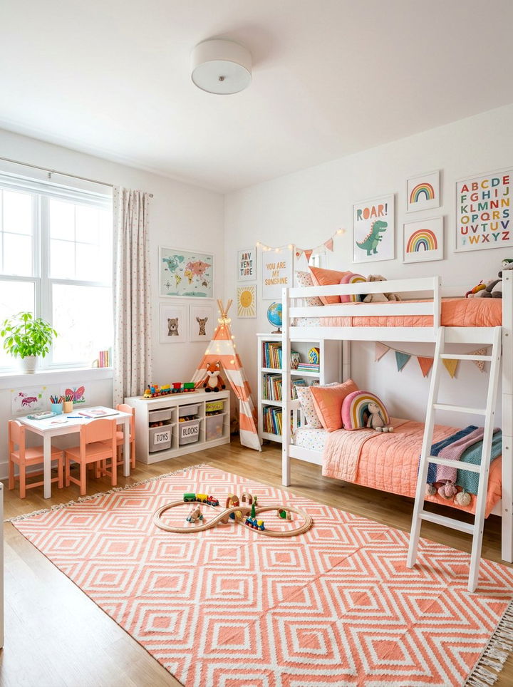 Peach And White Kids Bedroom - 30 peach and white bedroom ideas