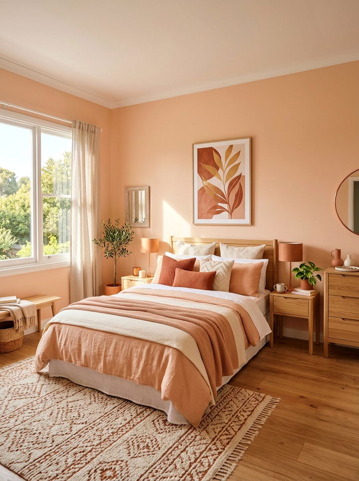 Peach Bedroom - 30 bedroom color ideas