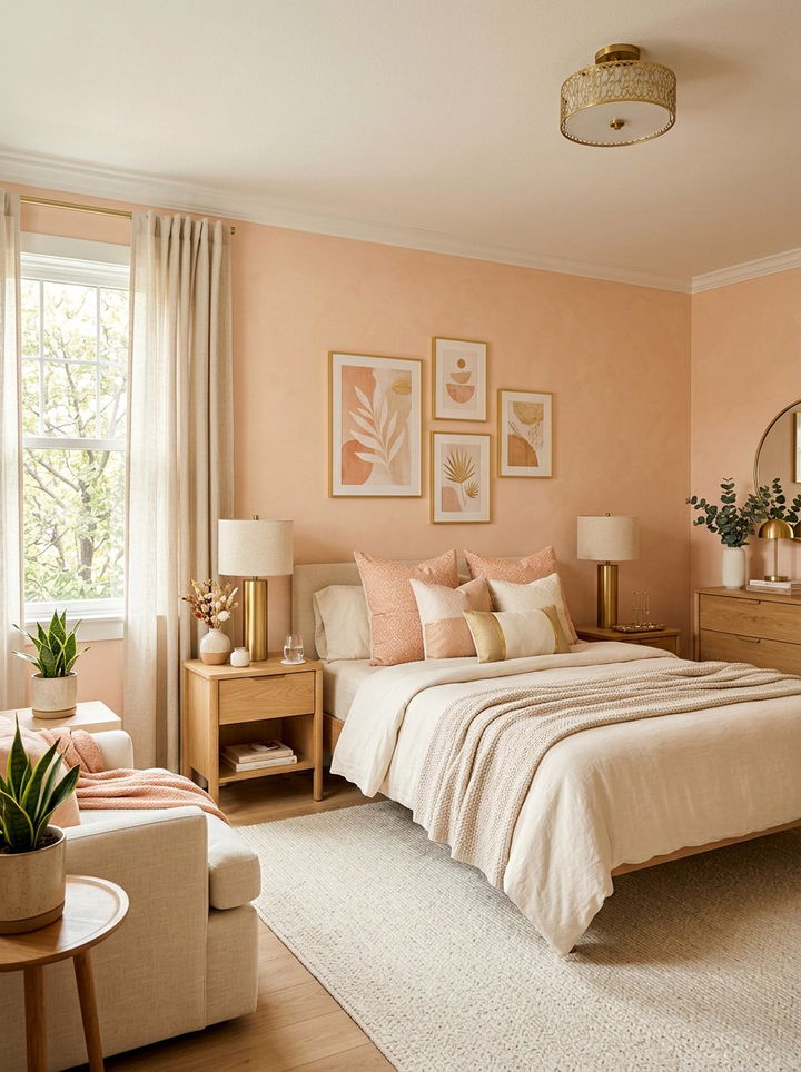 Peach Bedroom - 30 soothing bedroom color ideas
