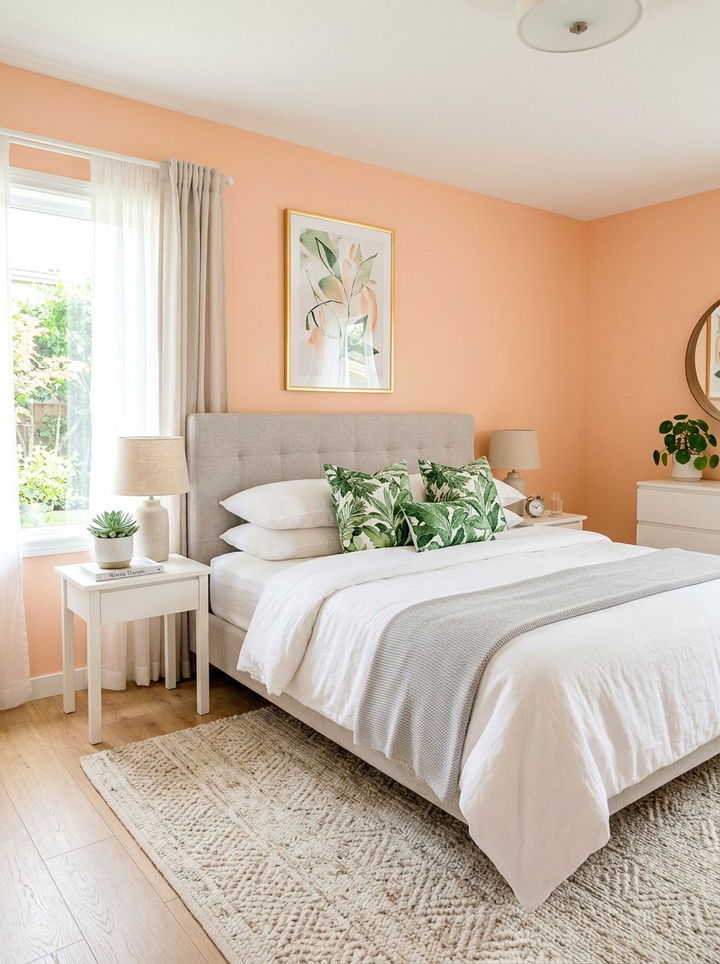Peach Bedroom - 30 cozy bedroom color ideas