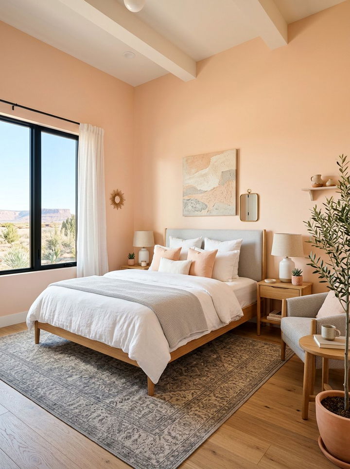 Peach Bedroom - 30 desert bedroom color ideas