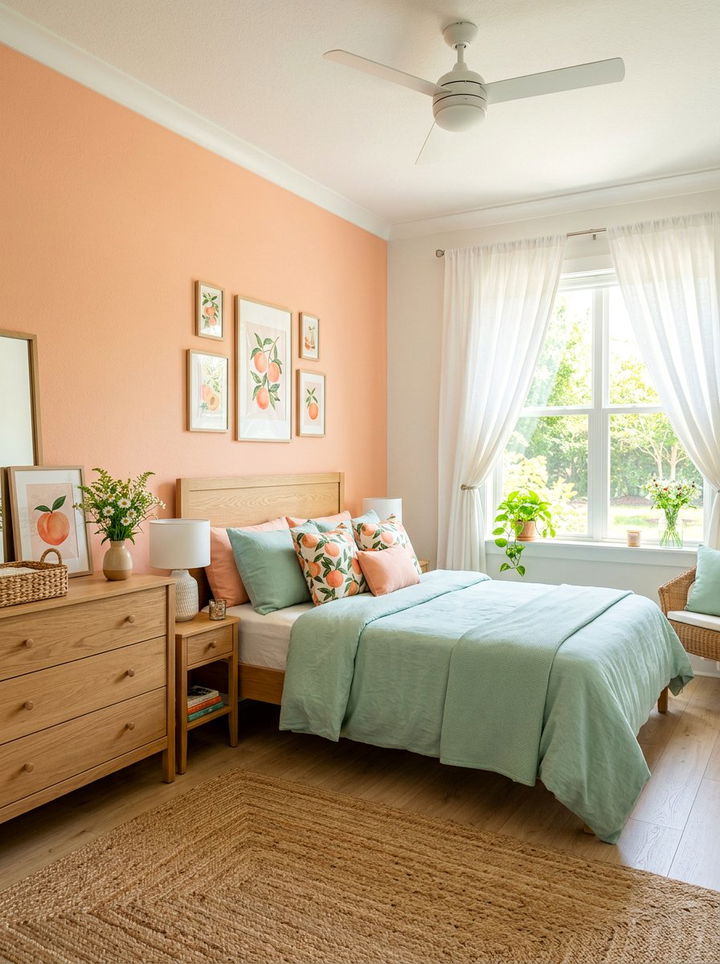 Peach Bedroom - 30 bedroom accent color ideas