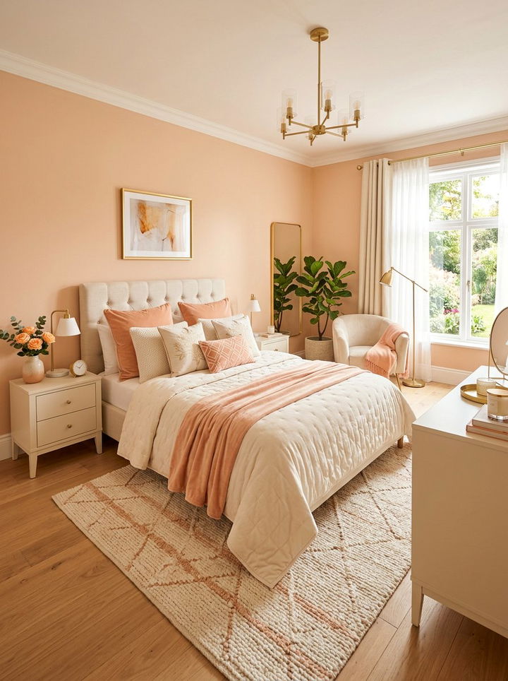 Peach Fuzz Bedroom - 30 light color bedroom ideas