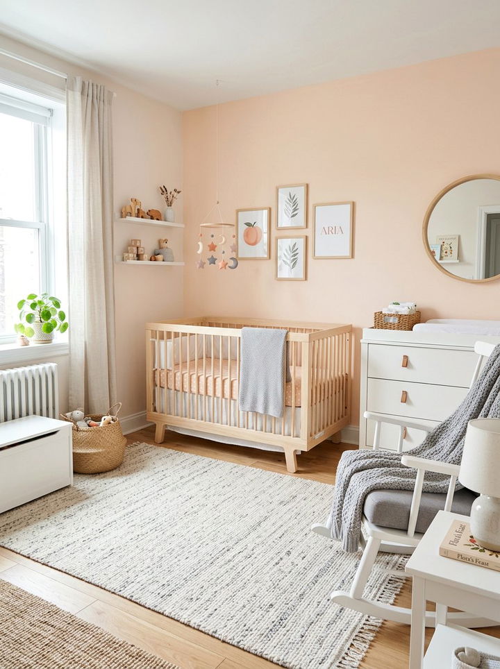 Peach Nursery - 30 orange bedroom ideas