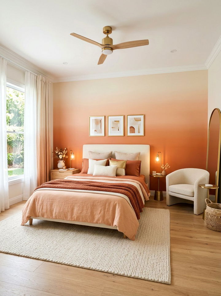 Peach Ombre Bedroom - 30 ombre bedroom ideas