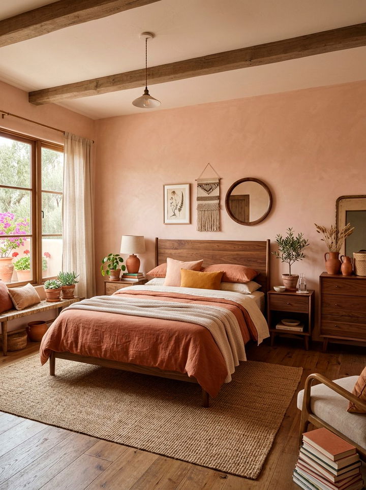 Peach Pink Bedroom - 30 bedroom pink walls
