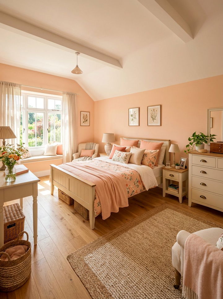 Peach and Cream Bedroom - 30 bedroom color schemes
