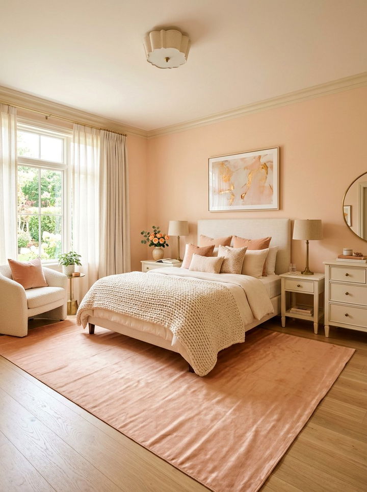 Peach and cream bedroom - 30 peach bedroom ideas