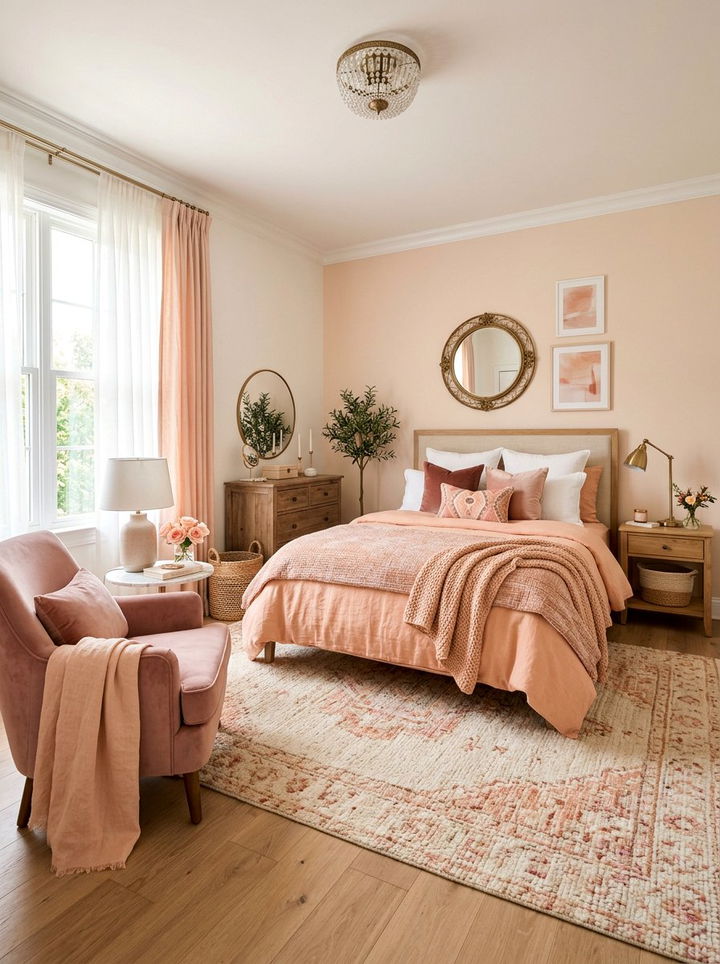 Peach and pink bedroom - 30 peach bedroom ideas