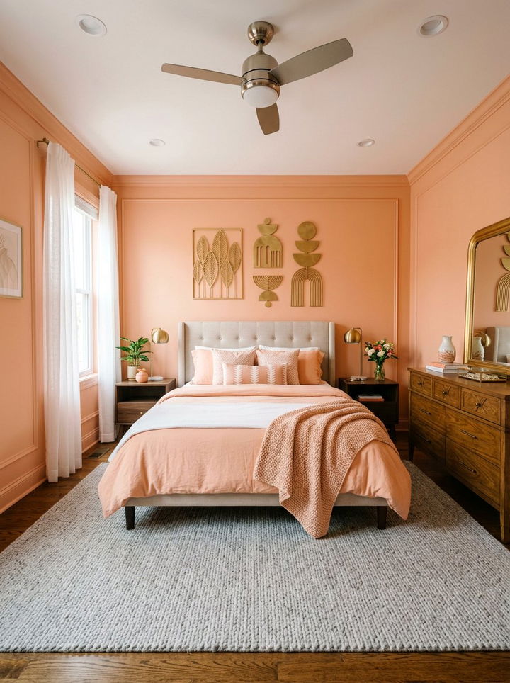 Peach bedroom - 30 romantic bedroom color ideas