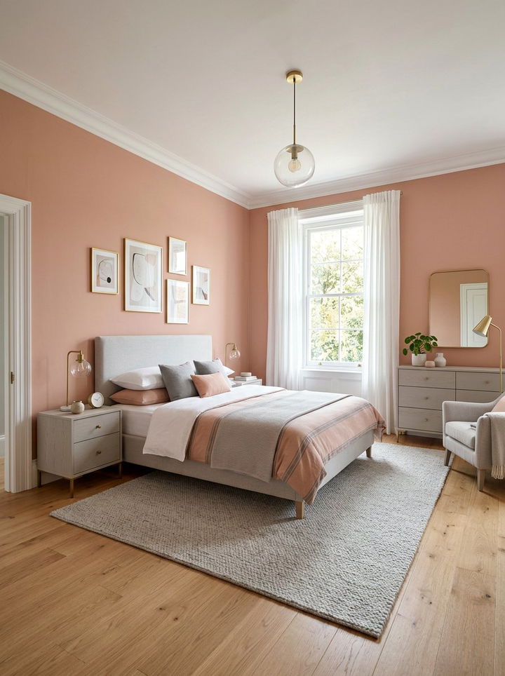 Peach bedroom - 30 Nordic bedroom color ideas