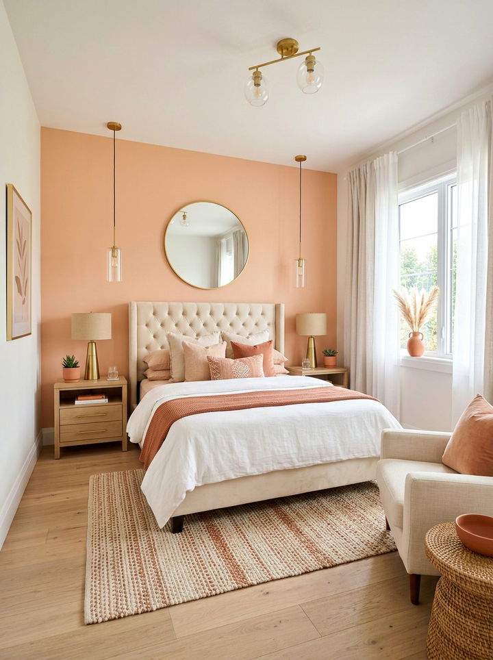 Peach fuzz bedroom - 30 spring inspired bedroom color ideas