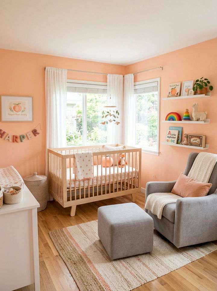 Peach nursery - 30 peach bedroom ideas