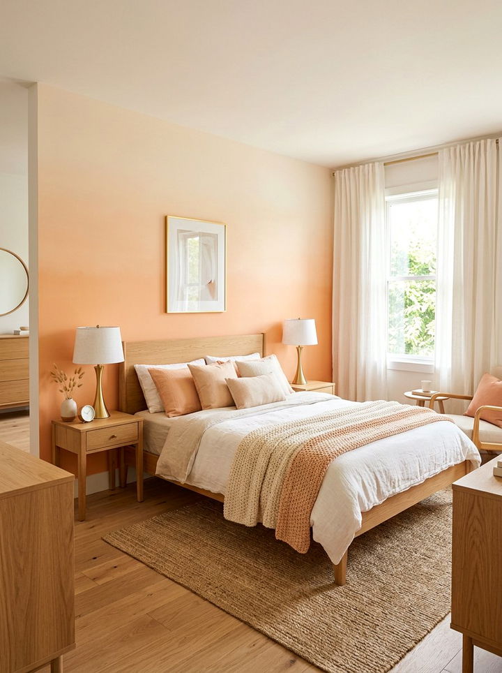 Peach ombre wall bedroom - 30 bedroom ombre wall ideas